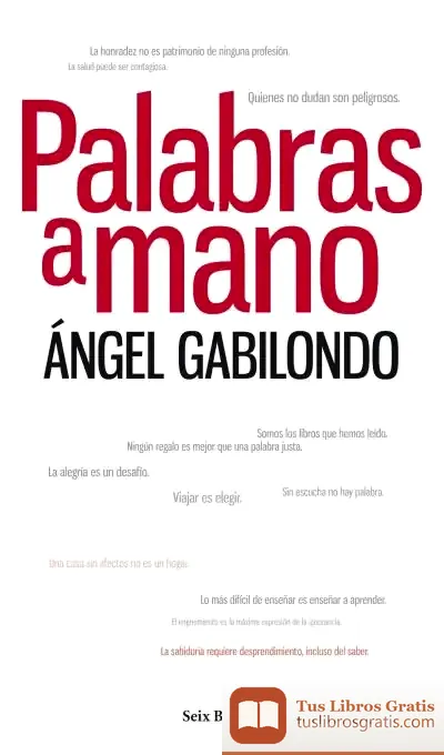 Descargar Palabras A Mano de Ángel Gabilondo Pujol