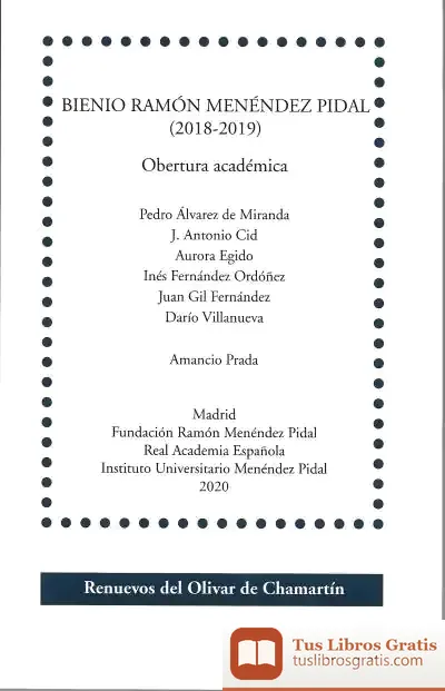 Descargar Bienio Ramón Menéndez Pidal (2018-2019) de Aurora Egido