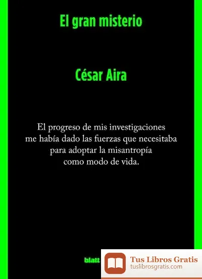 Descargar El Gran Misterio de César Aira