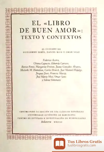 Descargar Libro De Buen Amor: Texto Y Contextos, El