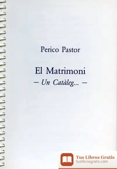 Descargar El Matrimoni: Un Catàleg de José María Faraldo